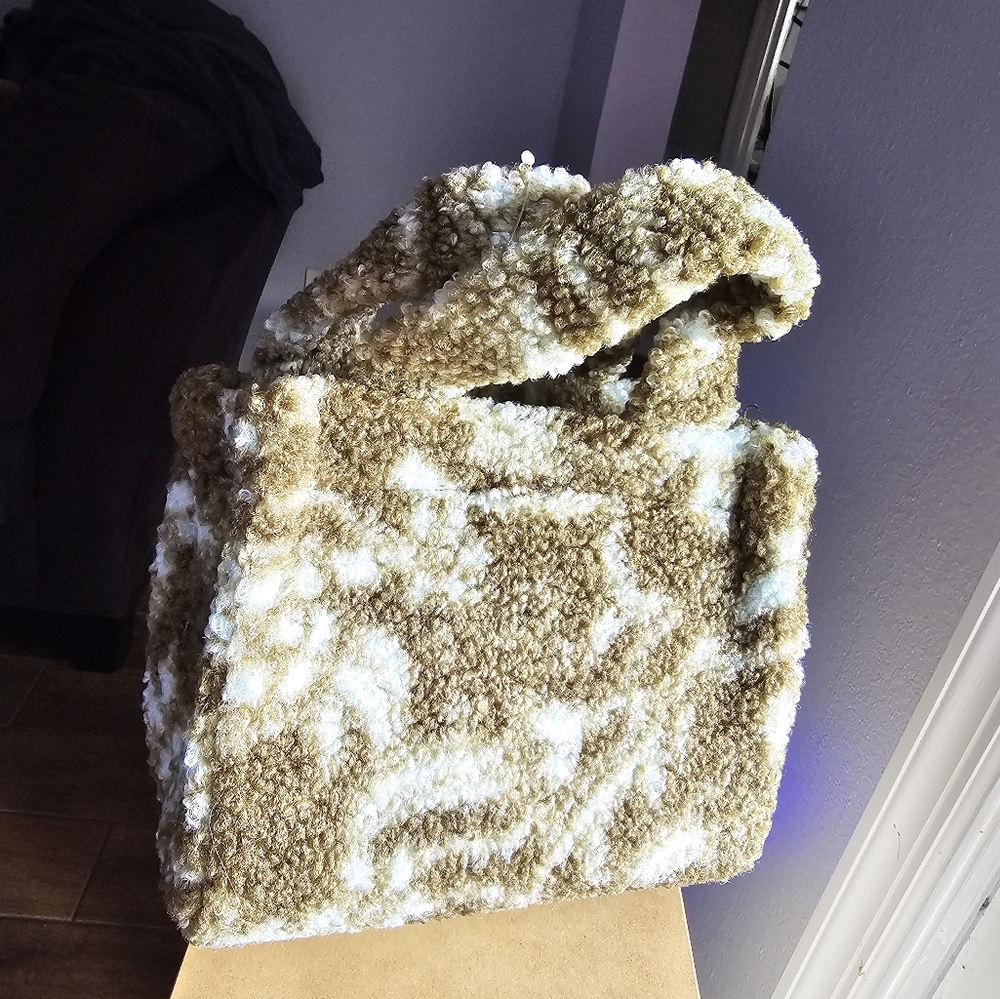 American Eagle Mini Faux Fur Olive Green Bag